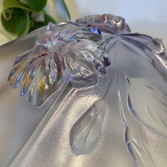 Mikasa Calypso frosted Crystal Walther glass 13” Fruit Bowl with flowers - Picture 6 of 12